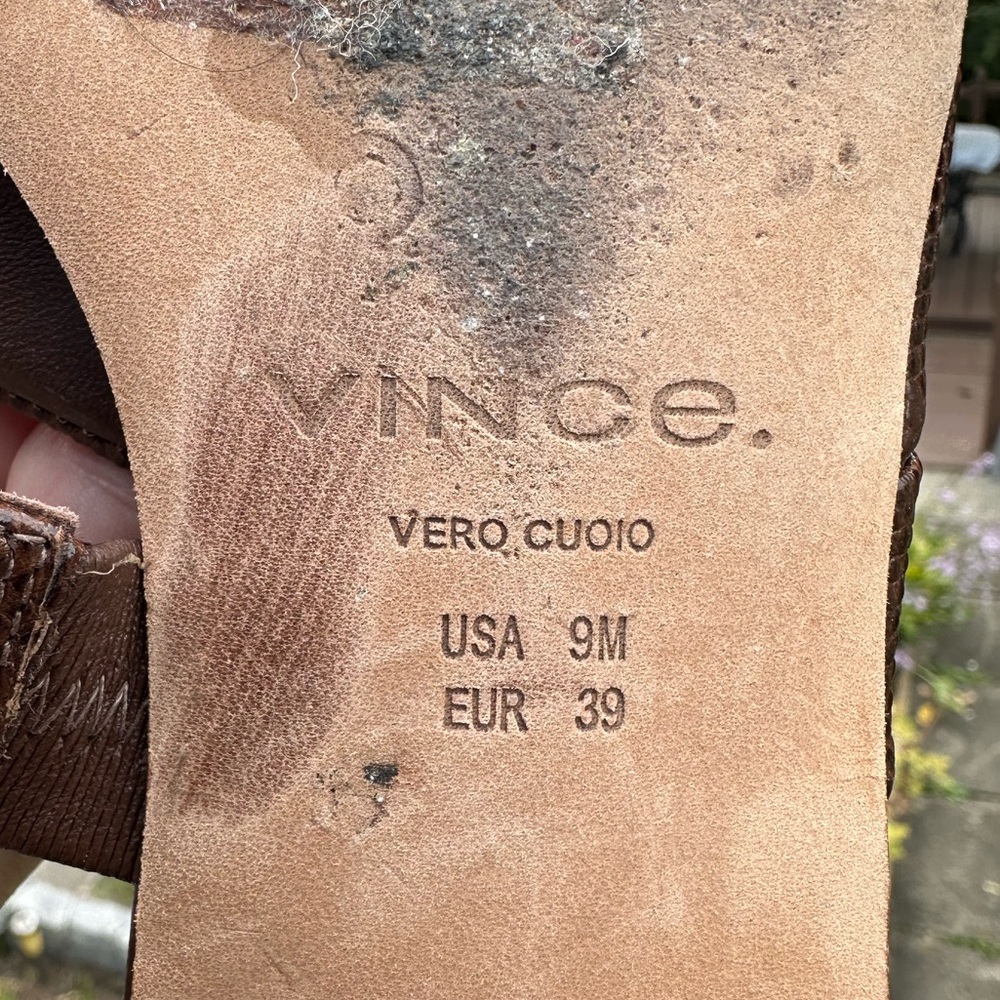 Vince Brown Triple-Strap Slide Sandals - Picture 9 of 13